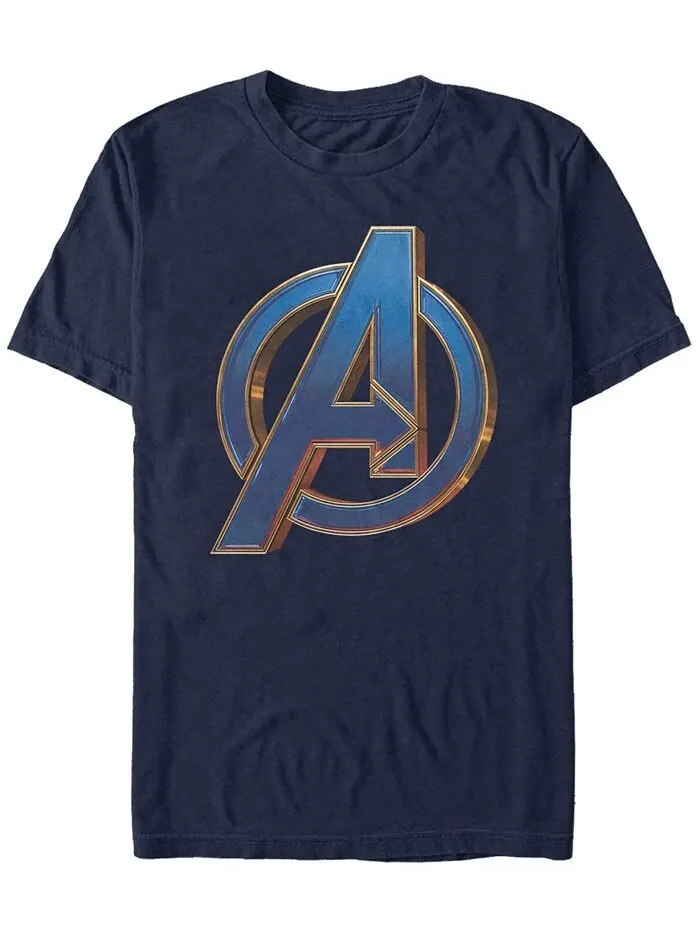 Мужская футболка с короткими рукавами и ярким синим логотипом Marvel Avengers Avengers Fifth Sun — изображение 1 из 1
