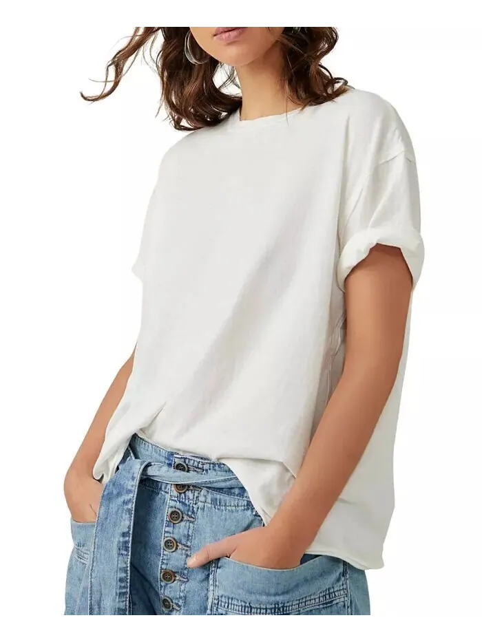 Женская футболка Nina из хлопка Free People — изображение 1 из 4, белый