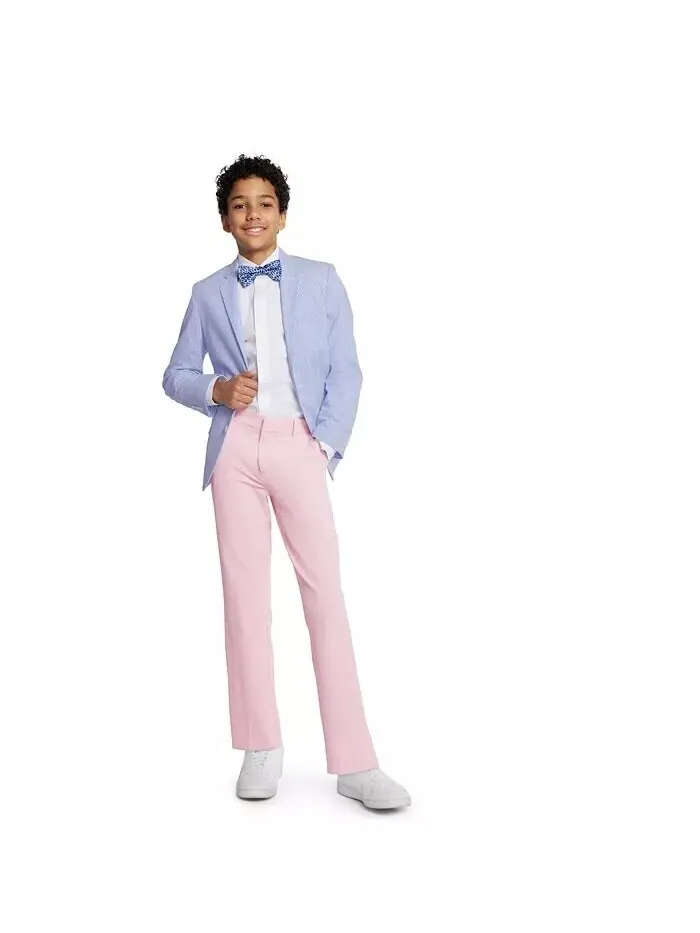 Эластичные классические брюки Big Boys TH Flex, пригодные для машинной стирки Tommy Hilfiger — изображение 5 из 5, хаки