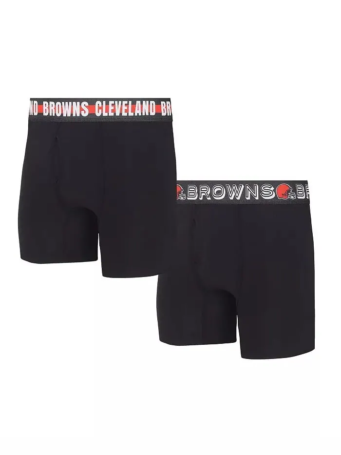 Мужские трусы-боксеры Cleveland Browns Gauge Knit, комплект из двух пар Concepts Sport — изображение 1 из 1