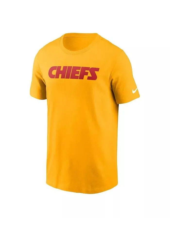 Мужская золотая футболка Kansas City Chiefs Primetime Wordmark Essential Nike — изображение 3 из 3, золото