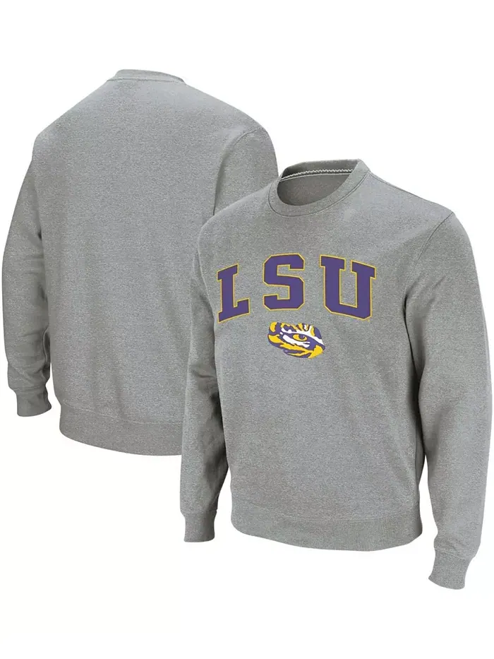Мужской свитшот LSU Tigers с арочным логотипом Colosseum — изображение 1 из 7, серый
