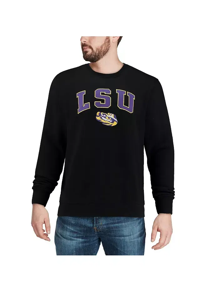 Мужской свитшот LSU Tigers с арочным логотипом Colosseum — изображение 7 из 7, серый