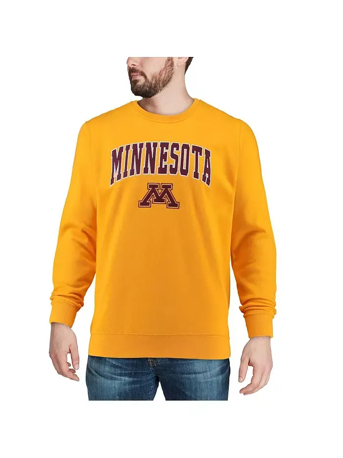 Мужской свитшот с круглым вырезом Minnesota Golden Gophers с аркой и логотипом Colosseum — изображение 4 из 4, темно-серый