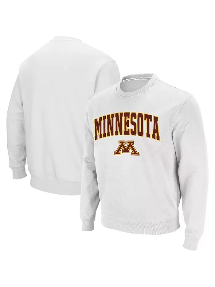 Мужской свитшот с круглым вырезом Minnesota Golden Gophers с аркой и логотипом Colosseum — изображение 1 из 7, белый
