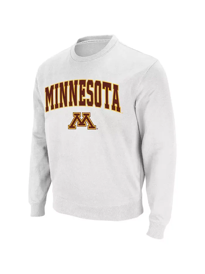 Мужской свитшот с круглым вырезом Minnesota Golden Gophers с аркой и логотипом Colosseum — изображение 2 из 7, белый