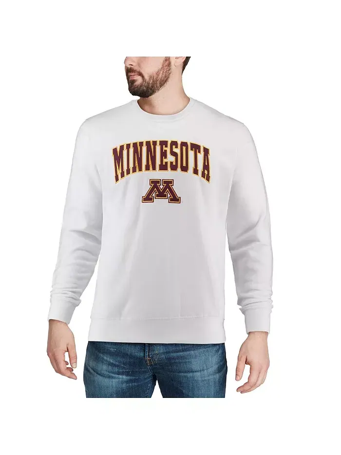 Мужской свитшот с круглым вырезом Minnesota Golden Gophers с аркой и логотипом Colosseum — изображение 4 из 7, белый