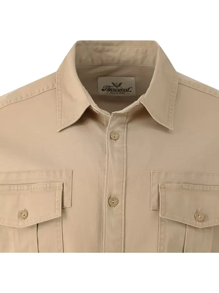 Мужская рубашка с коротким рукавом Utility Button Up Thorogood — изображение 3 из 4, коричневый/бежевый