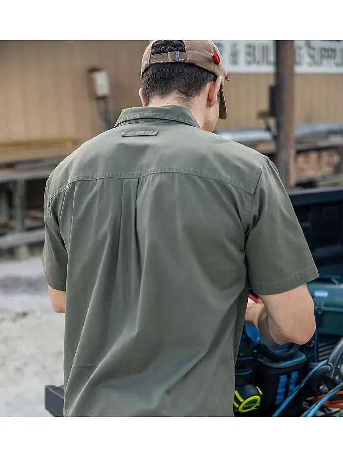Мужская рубашка с коротким рукавом Utility Button Up Thorogood — изображение 3 из 5, зеленый