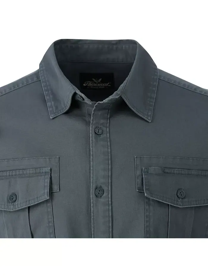Мужская рубашка с коротким рукавом Utility Button Up Thorogood — изображение 3 из 5, серый