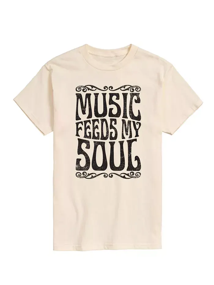 Мужская футболка с коротким рукавом Music Feeds My Soul AIRWAVES — изображение 1 из 3, бежевый хаки