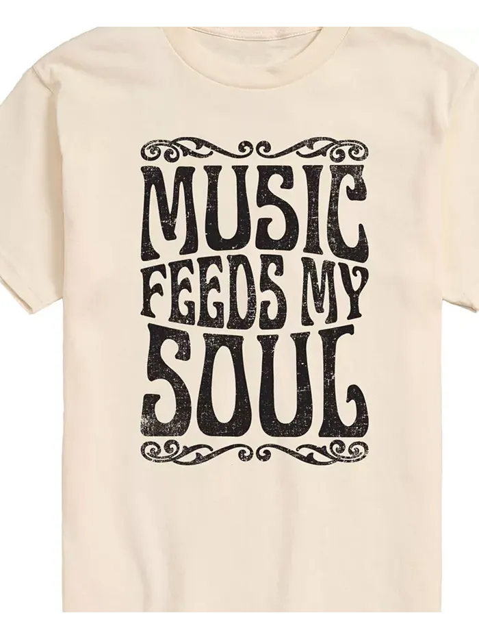 Мужская футболка с коротким рукавом Music Feeds My Soul AIRWAVES — изображение 3 из 3, бежевый хаки