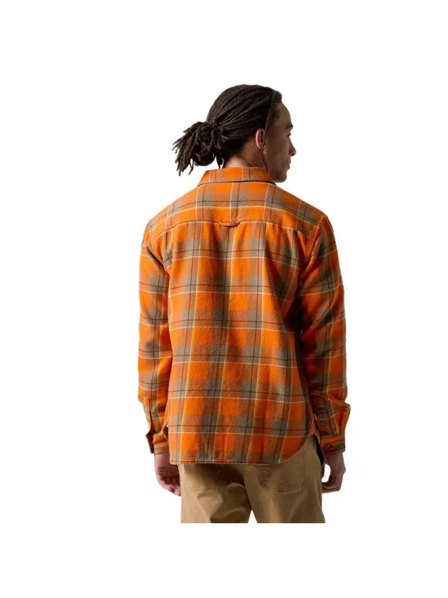 Мужская рубашка в клетку с длинным рукавом, модель Venture Midweight Flannel Backcountry — изображение 2 из 5, оранжевый