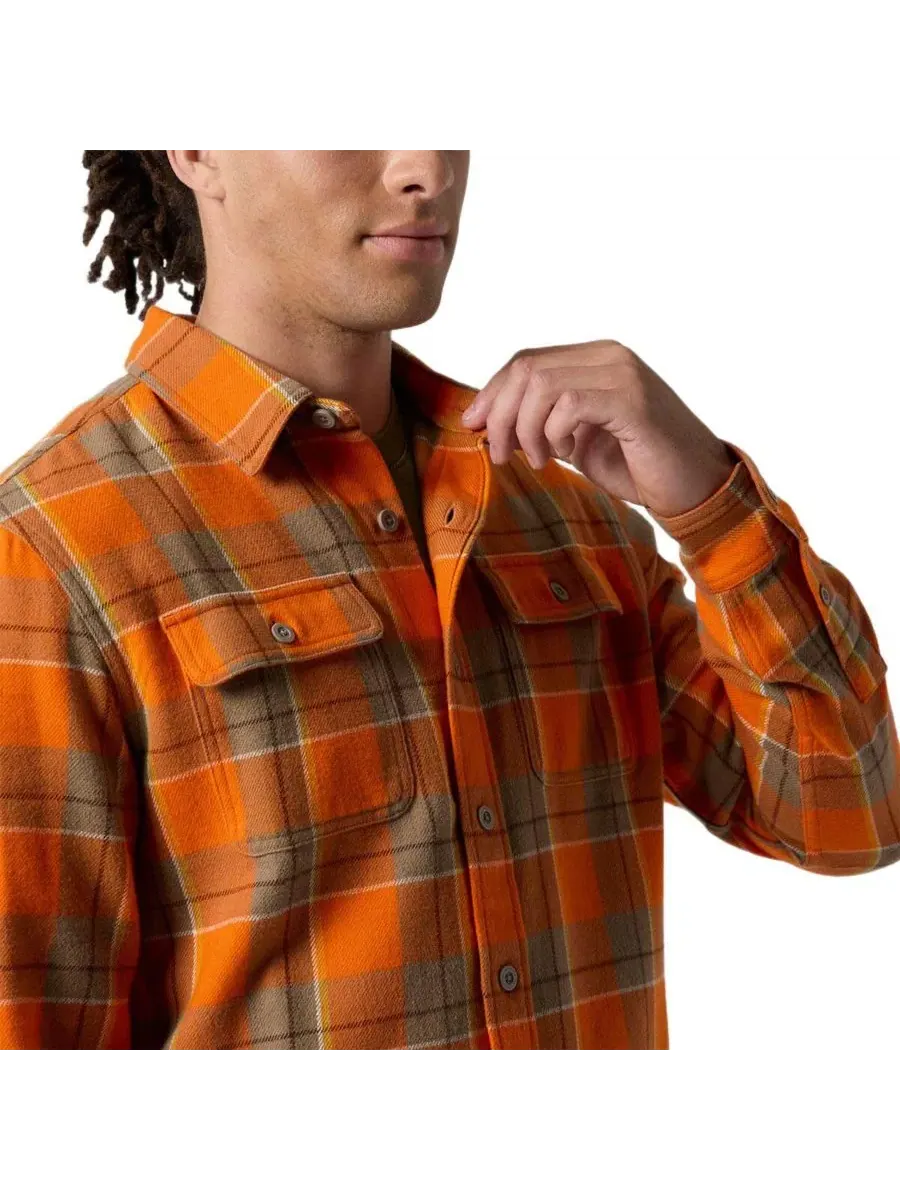 Мужская рубашка в клетку с длинным рукавом, модель Venture Midweight Flannel Backcountry — изображение 3 из 5, оранжевый