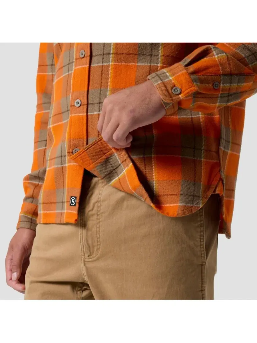 Мужская рубашка в клетку с длинным рукавом, модель Venture Midweight Flannel Backcountry — изображение 4 из 5, оранжевый