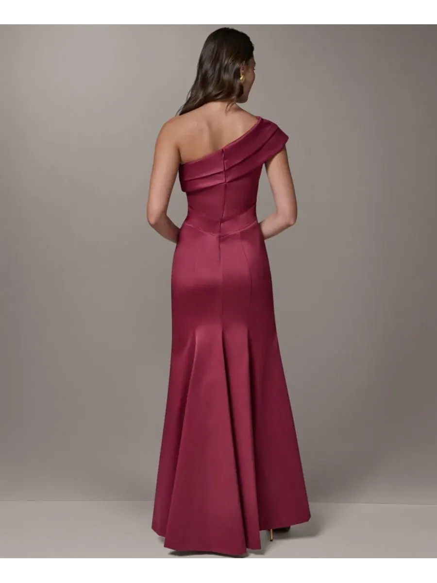 Платье с одним плечом и разрезом спереди Donna Karan New York — изображение 5 из 5, красный