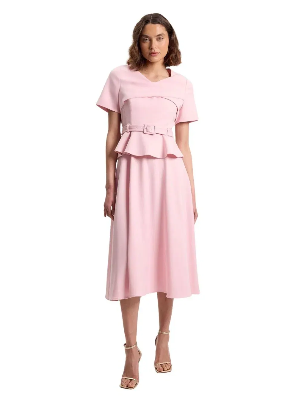 Платье миди с поясом, модель Belted Midi Dress Karen Millen