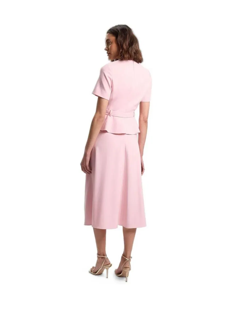 Платье миди с поясом, модель Belted Midi Dress Karen Millen — изображение 4 из 4, розовый