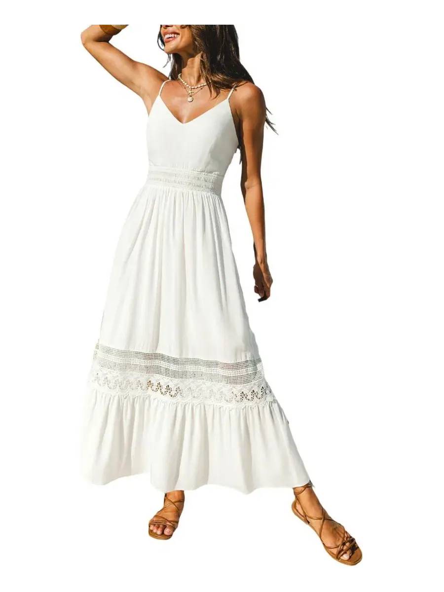 Макси-платье без рукавов Breathtaking White Maxi Dress Cupshe