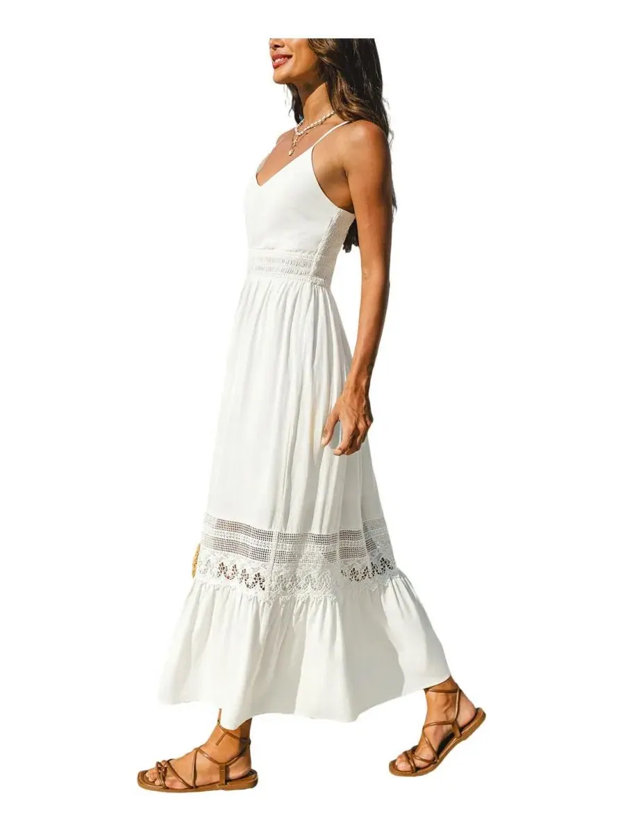 Макси-платье без рукавов Breathtaking White Maxi Dress Cupshe — изображение 2 из 3, белый