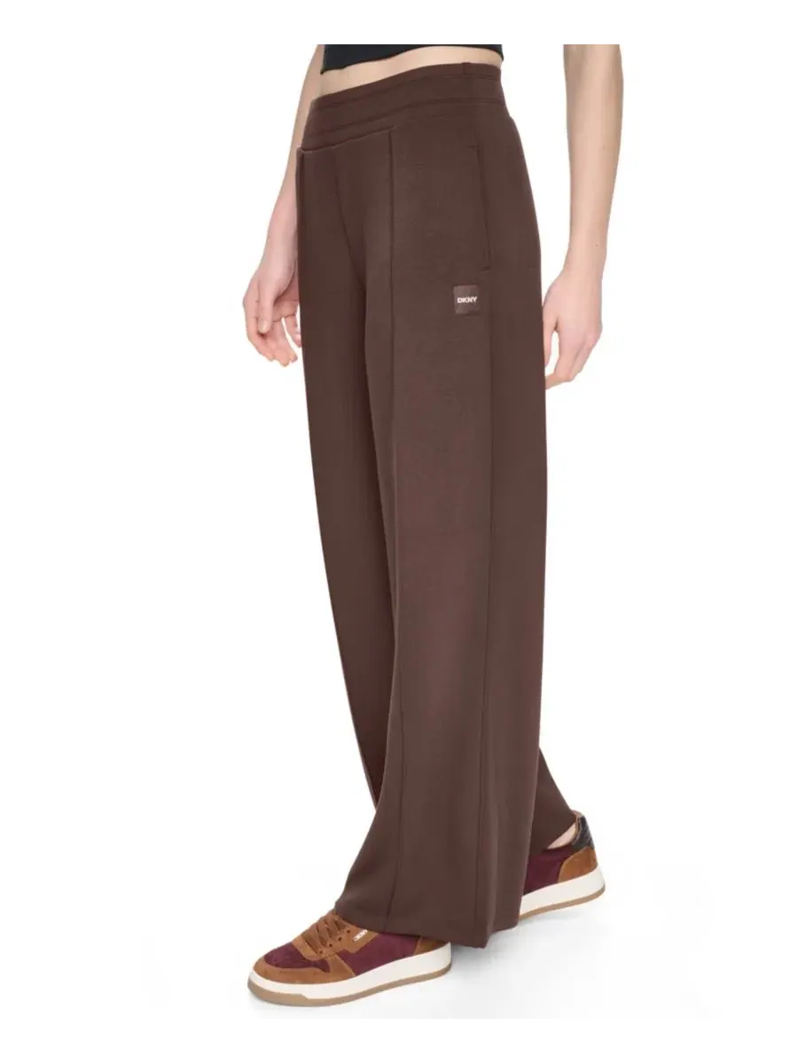 Брюки широкие с защипами DKNY Sport — изображение 2 из 4, эспрессо