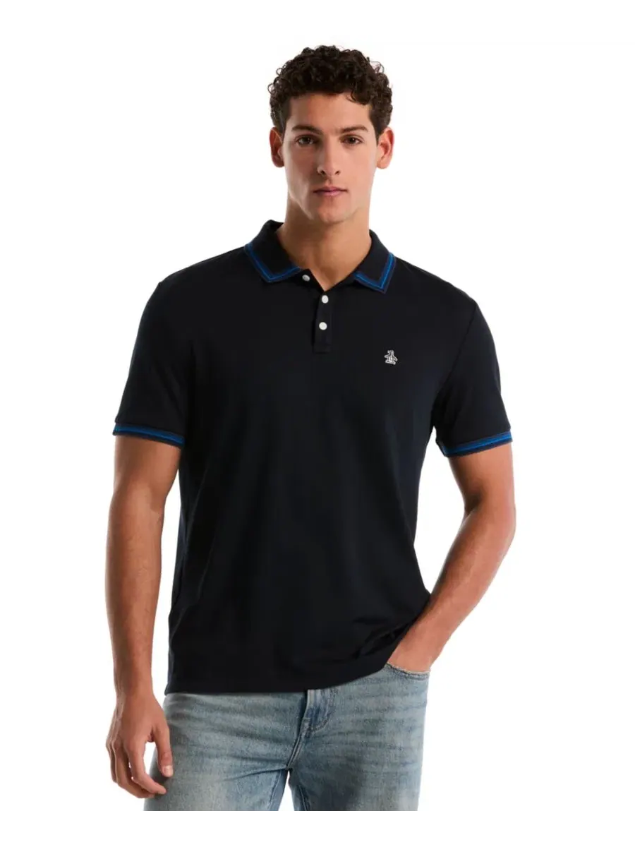 Мужское поло из хлопка с коротким рукавом, Slim Fit Original Penguin — изображение 1 из 5, сапфировый