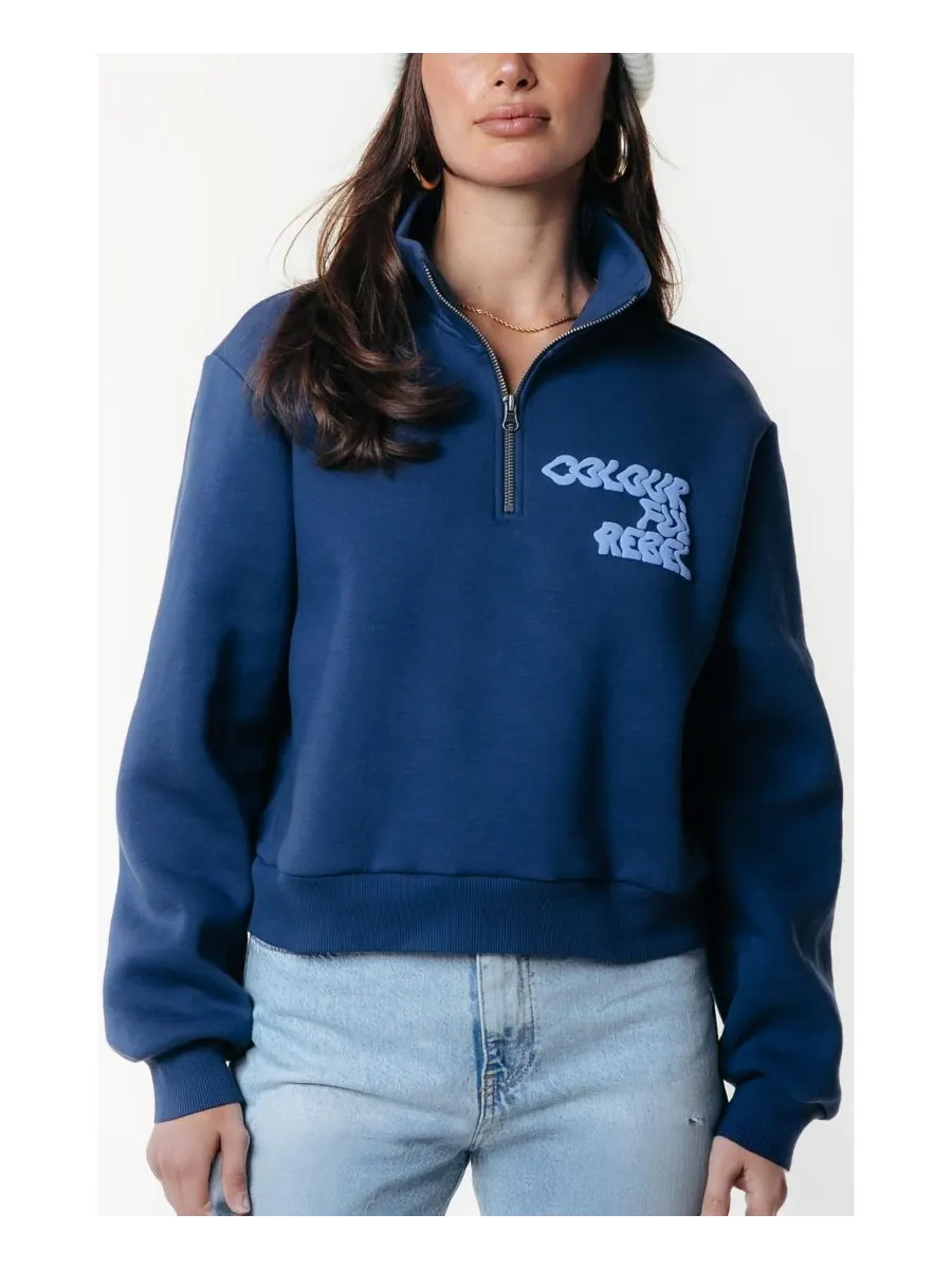 Женская толстовка Uni Logo Wave Relaxed Zip Colourful Rebel — изображение 1 из 4, синий