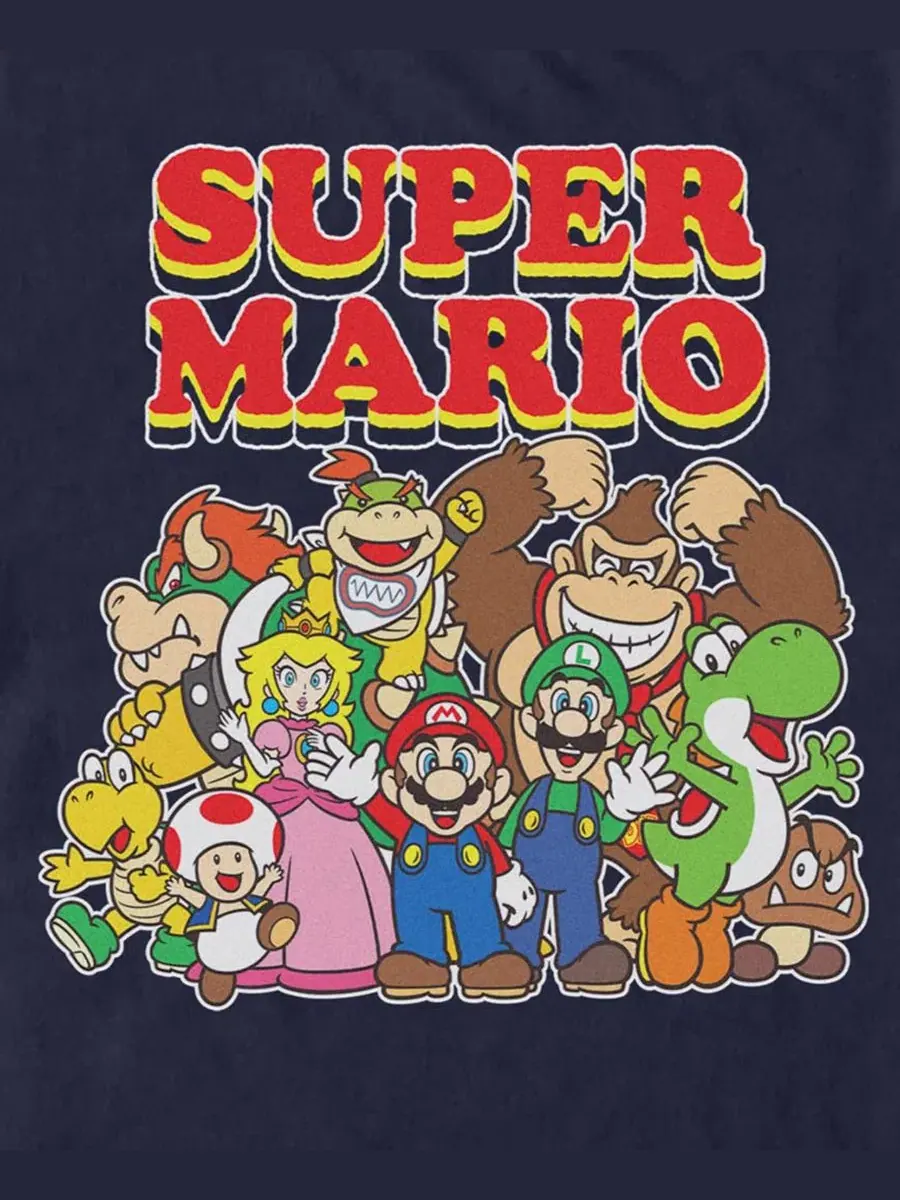 Футболка с принтом Retro Bros Nintendo Super Mario Fifth Sun — изображение 3 из 3, темно-синий