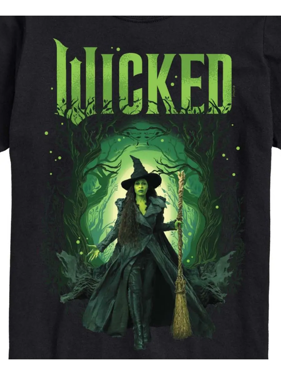Мужская футболка с коротким рукавом Wicked Part 2 с графическим принтом Лес Эльфабы AIRWAVES — изображение 3 из 3, черный