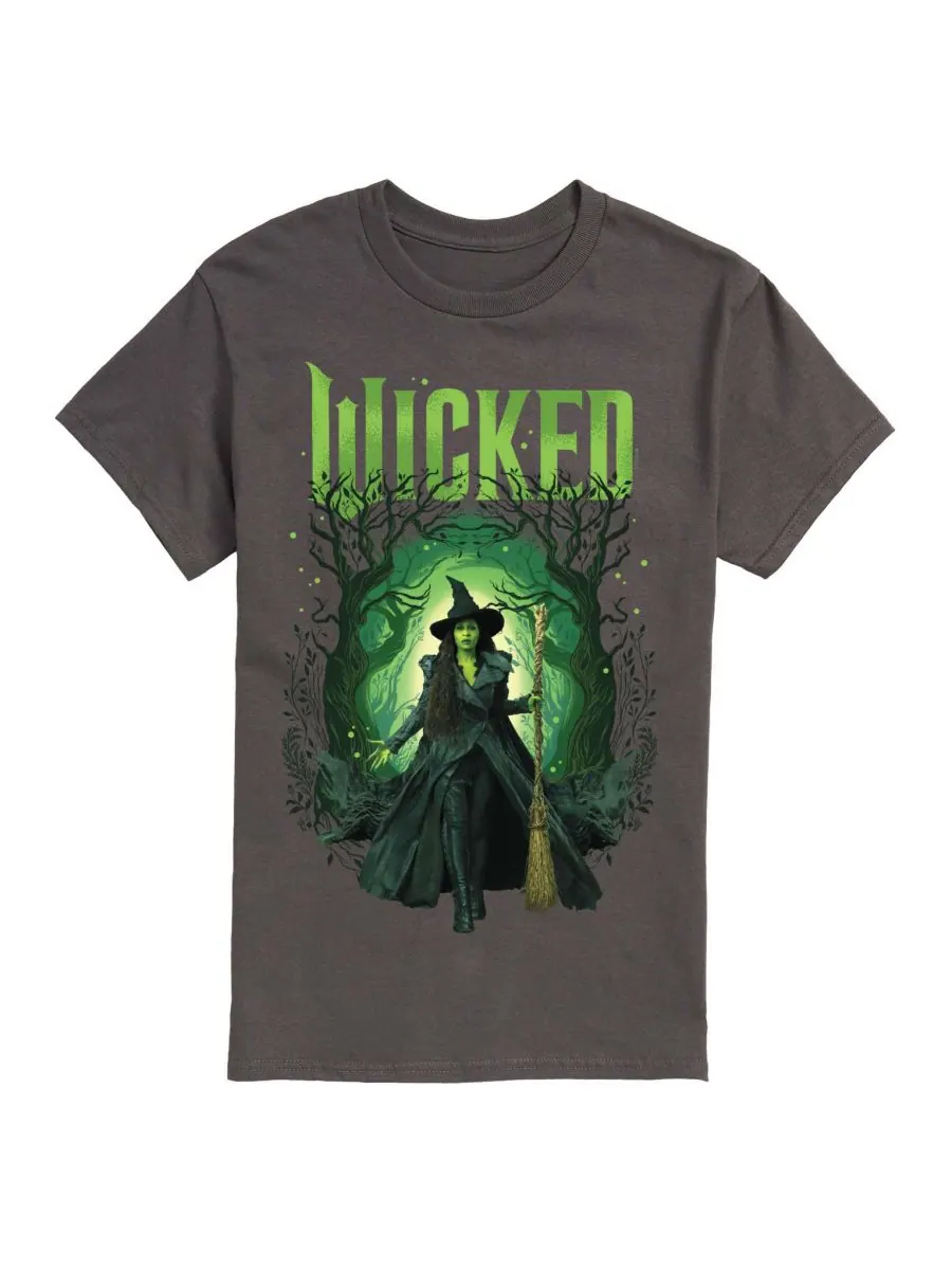 Мужская футболка с коротким рукавом Wicked Part 2 с графическим принтом Лес Эльфабы AIRWAVES — изображение 1 из 3, серый