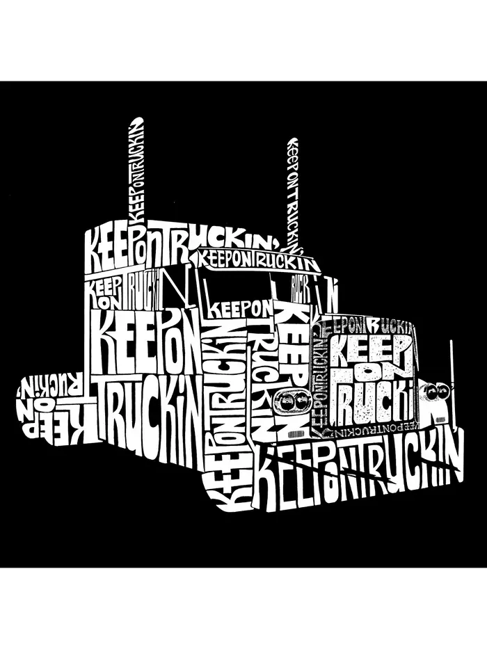 Мужская худи с принтом Word Art - Keep on Truckin LA Pop Art — изображение 2 из 2, темный серый
