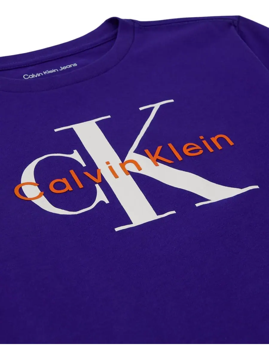 Детская футболка с круглым вырезом и монологом (8-20 лет) Calvin Klein — изображение 5 из 5, синий