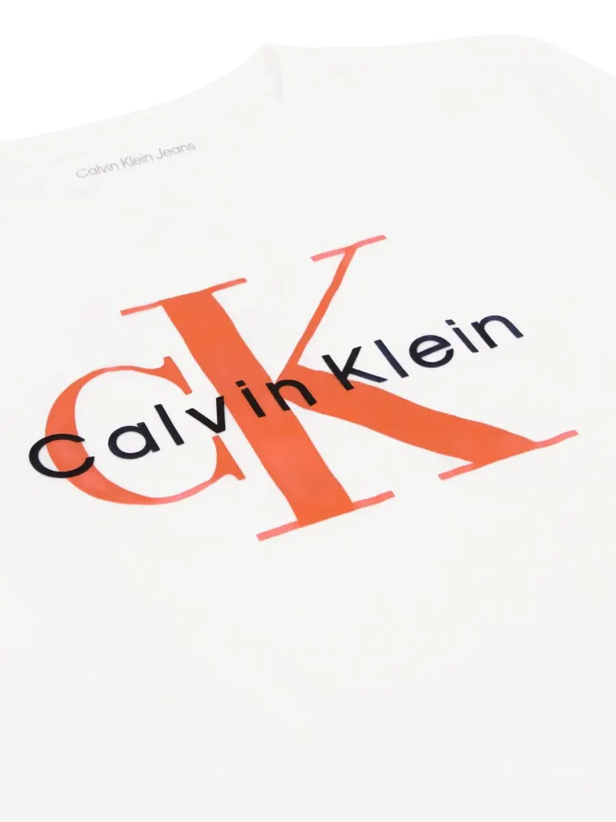 Детская футболка с круглым вырезом и монологом (8-20 лет) Calvin Klein — изображение 5 из 5, белый