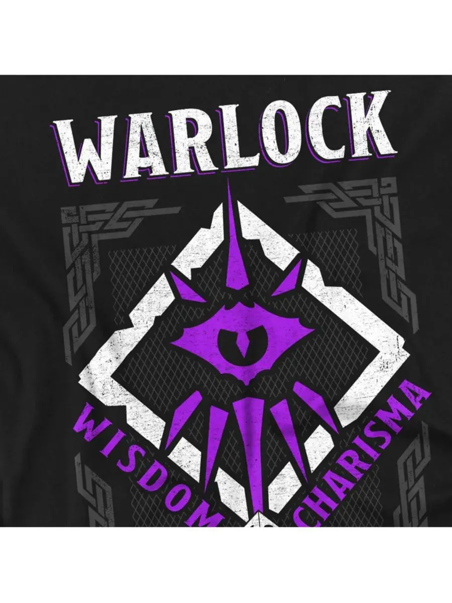 Футболка больших размеров с изображением персонажей из Dungeons Dragons, Warlock, Wisdom, Charisma — изображение 3 из 3