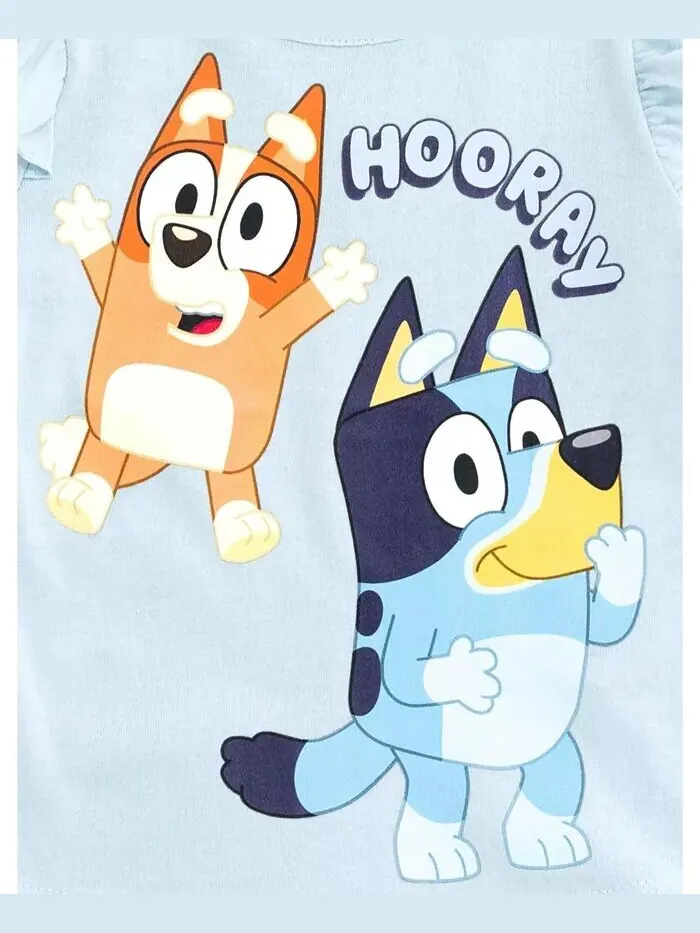 Комплект одежды из футболки и леггинсов для девочек (2T–10–12 лет) Bluey — изображение 3 из 4, синий/розовый