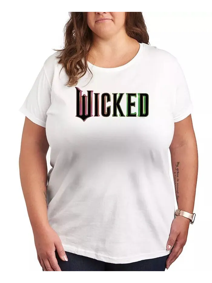 Футболка большого размера Wicked Elphaba Theatrical Logo Graphic Hybrid Apparel — изображение 1 из 3, белый