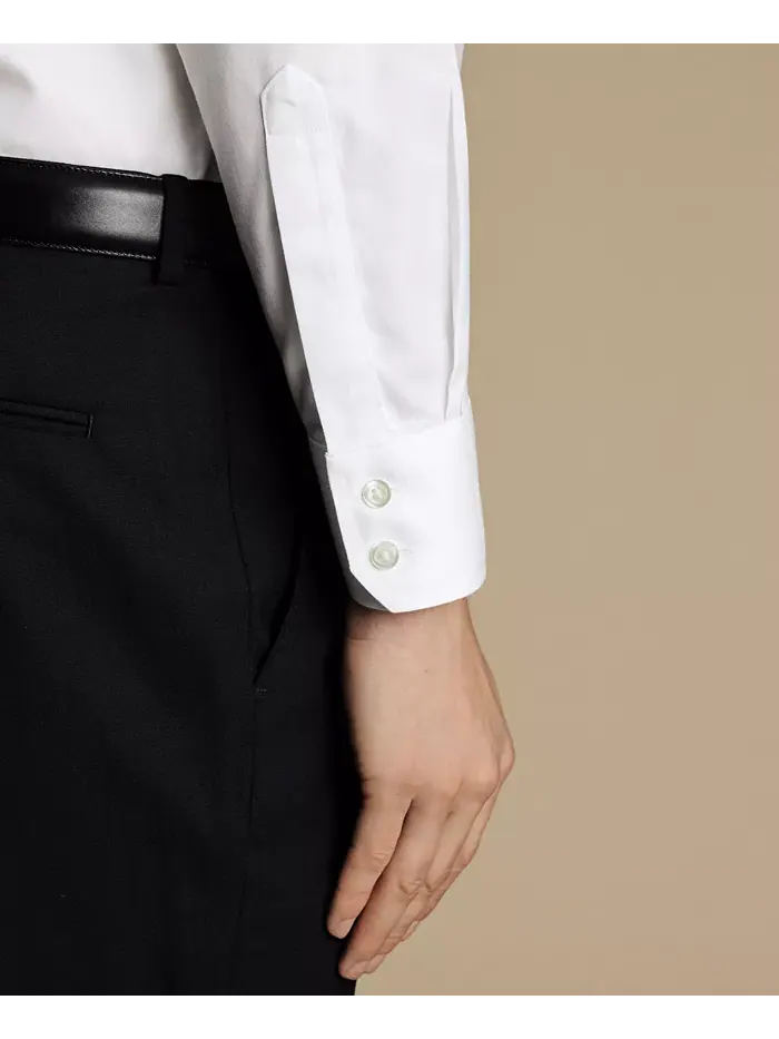 Мужская классическая рубашка из твила Slim-Fit Charles Tyrwhitt — изображение 4 из 6, белый
