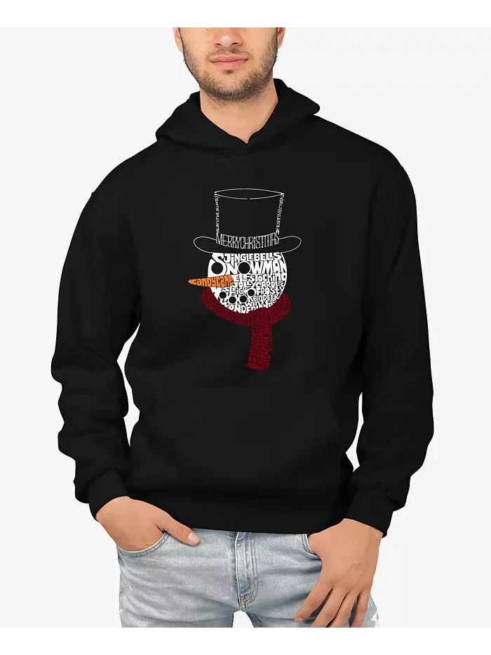 Мужская толстовка с капюшоном "Snowman Face Word Art" LA Pop Art — изображение 1 из 3, черный