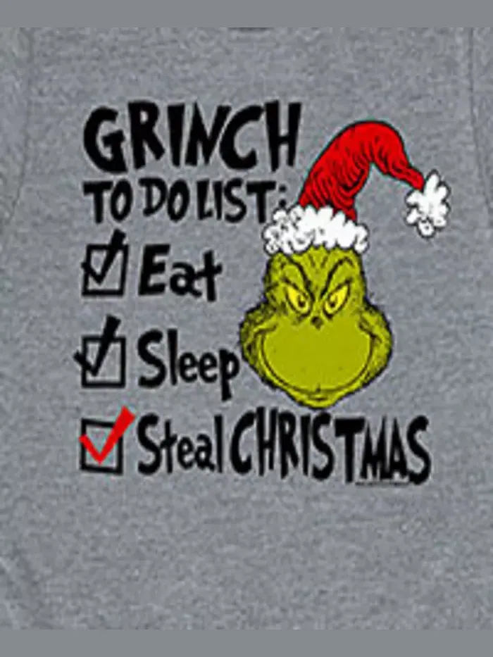 Футболка с принтом Grinch To Do для мальчиков старшего возраста The Grinch — изображение 3 из 3, серый