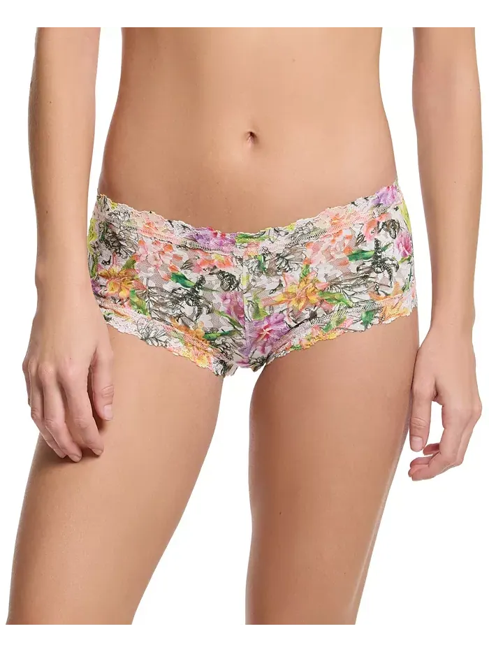 Трусы Women's Printed Signature Lace Boyshort Hanky Panky — изображение 1 из 5, белый