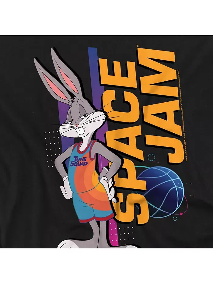 Мужская футболка 2 Bugs Standing Space Jam — изображение 2 из 3, черный