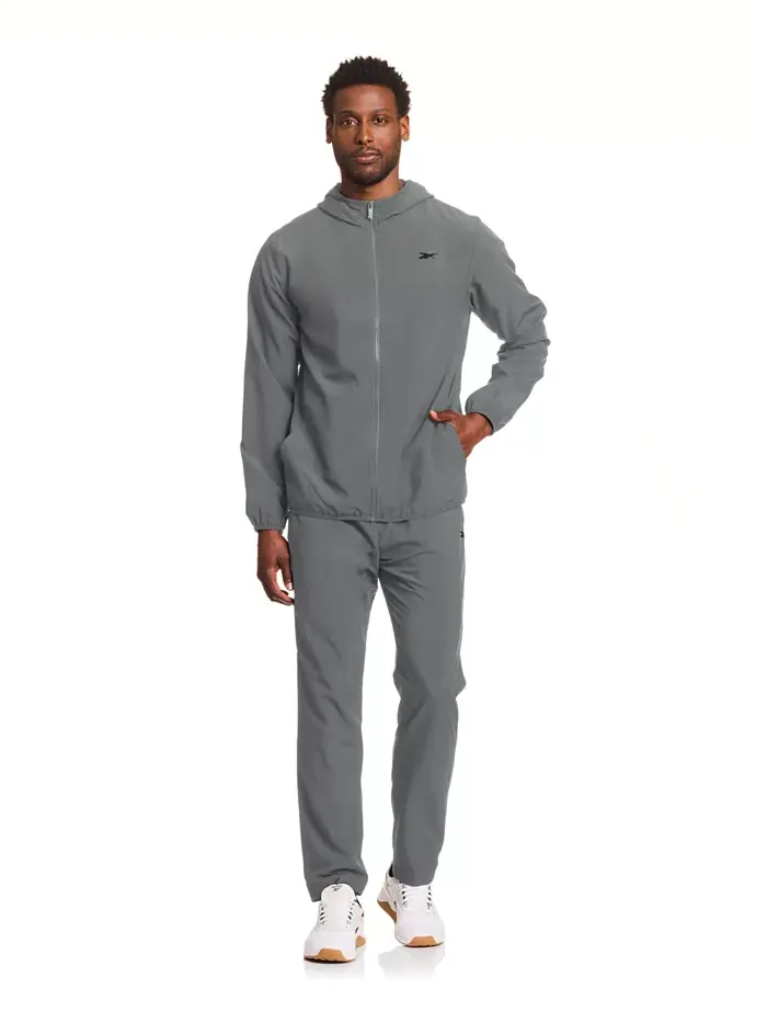 Мужские брюки Regular-Fit из ткани полотняного переплетения Reebok — изображение 3 из 3, серый