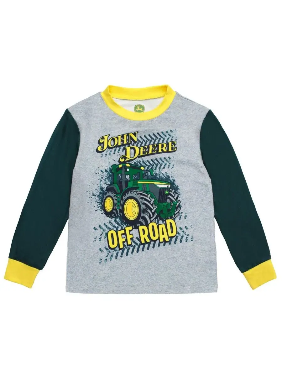 Пижамный комплект с длинным рукавом John Deere — изображение 2 из 3, зеленый черный