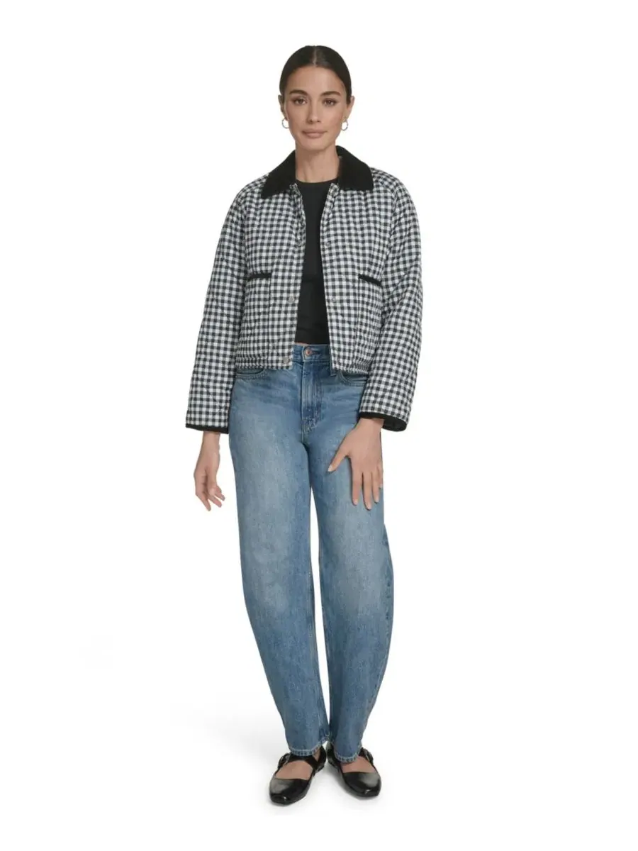 Женская куртка Diamond Quilted из легкого нейлона Levi's — изображение 2 из 7, черный/белый