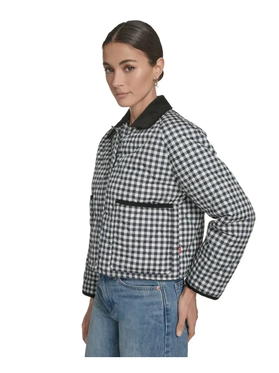 Женская куртка Diamond Quilted из легкого нейлона Levi's — изображение 5 из 7, черный/белый