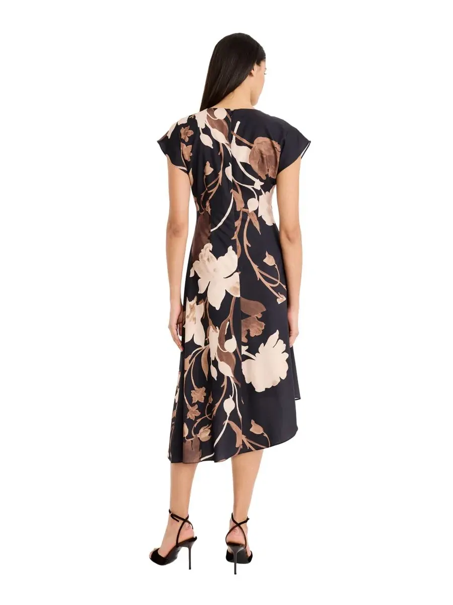 Платье-трапеция с цветочным принтом, модель Floral-Print A-Line Wedding Guest Midi Dress Maggy — изображение 3 из 3