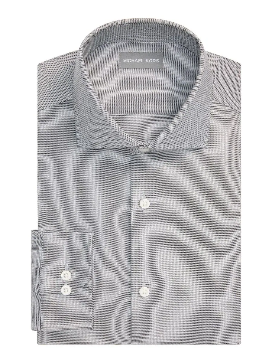 Длинная рубашка с мелкой клеткой Men's Luxe Touch Micro Check Dress Shirt Michael Kors — изображение 1 из 3