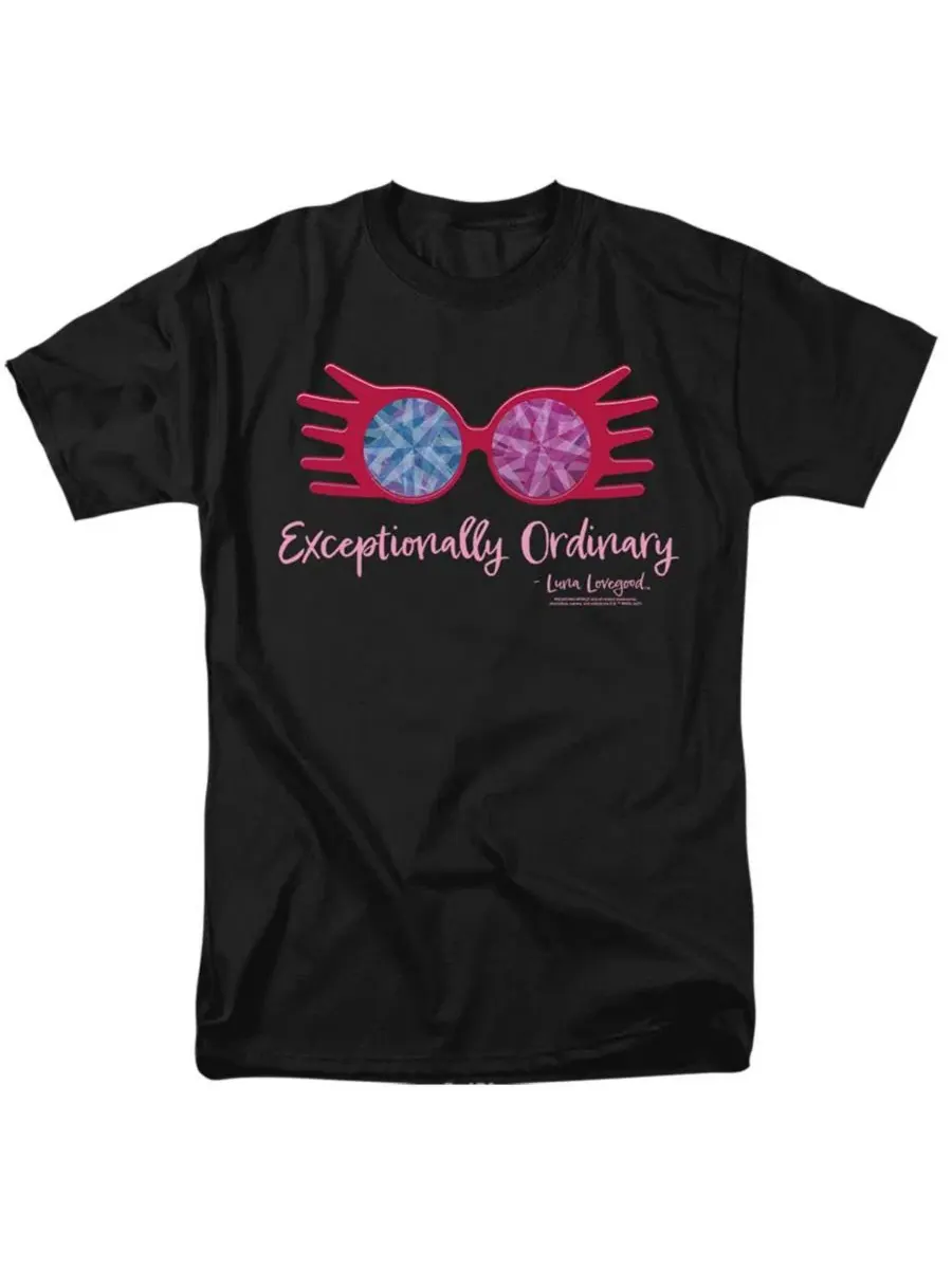 Футболка с принтом Luna Lovegood Exceptionally Ordinary Glasses Harry Potter — изображение 1 из 3, черный