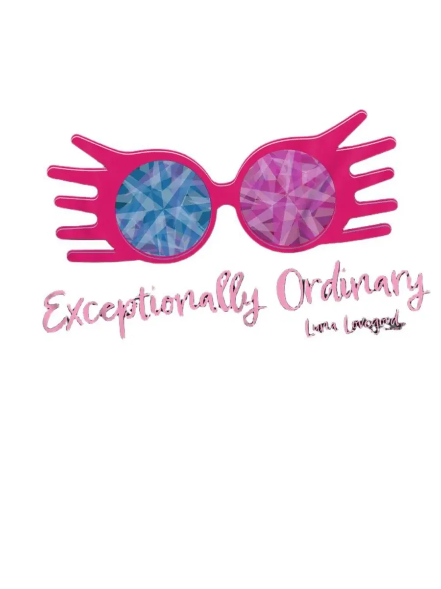 Футболка с принтом Luna Lovegood Exceptionally Ordinary Glasses Harry Potter — изображение 2 из 3, черный