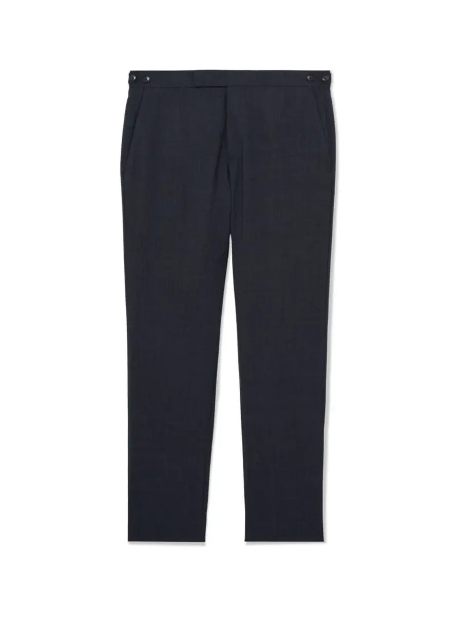 Брюки из шерсти с текстурным переплетением, Tailored Fit REISS — изображение 1 из 5, синий